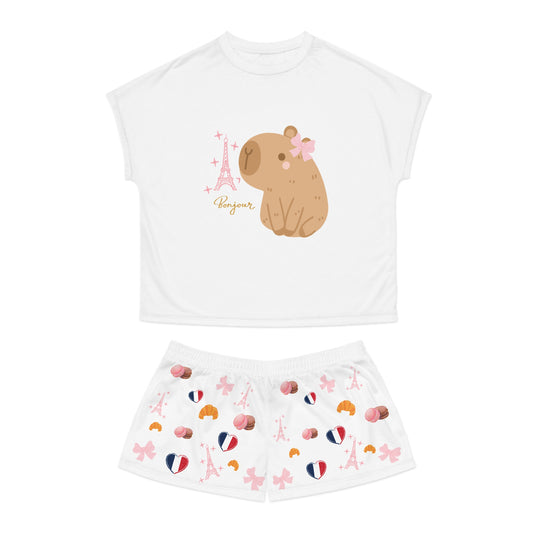 Cute Avocado & Bear Women's Pajama Set – Fun & Cozy Loungewear