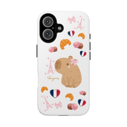 Cute Parisian Animal Phone Case – Bonjour Design | Chic & Playful Protection